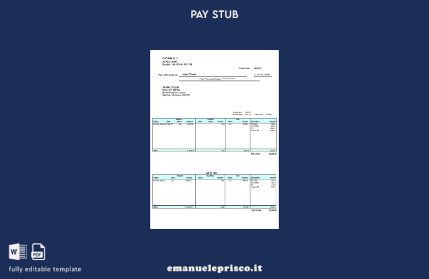 modello di busta paga del Regno Unito in stile verificato